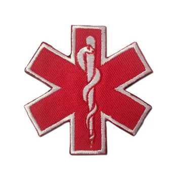 Crvena Plava Zvijezda Života Ikonu Hitne Medicinske Pomoći Individualni Vezeni Logotip Нашивка na Čičak Šarene Vojne Vojne Naljepnice