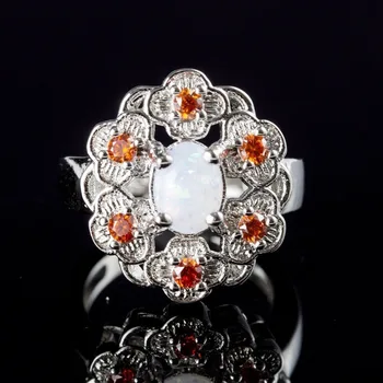 Novi dolazak Blagi prsten s опалом u obliku cvijeta za žene s umetak od kristala Ženski prsten Pribor za svadbene zurke Nakit veleprodaja