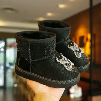 2021 Jesensko-zimske nove dječje zimske čizme, cipele sa Pamučnim медвежонком, plus baršun debele kratke čizme za djevojčice, Cipele za dječake