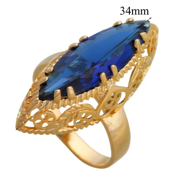 Ogroman prsten za žene Ljubičasta Crystal Zlatni Ton Elegantan Cirkon Modni nakit nježne Prsten Veličina US #7#8#9 JR2023