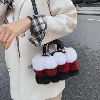 Brand Dizajn pliš torbe od umjetnog krzna za žene 2021 Hit zimske ženske torbe na rame Шоппер Luksuzna mala torba s gornjom ručkom