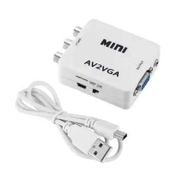 Mini HD AV2VGA Video Converter AV RCA CVBS u VGA Video HDTV Adapter S USB vodiča za Prijenos Podataka Video Converter