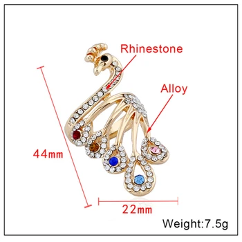 Kristal prsten s павлином za žene Kreativni Cvjetni dizajn Princeza Cirkon Večernje Prsten Moderan Europski nakit Geometrijski pribor