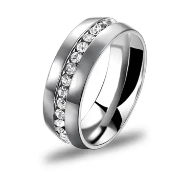 LUXUKISSKIDS Cirkon Australija crystal Prsten od nehrđajućeg Čelika Nakit Angažman Zaručnički Prsten je Poklon za neki par ljudi na godišnjicu braka
