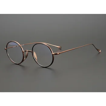 Japanski Ručni Rad John Lennon Male Okrugle Titan Bodovi u okvirima Gospodo Klasicni Optički Naočale za Kratkovidnost Naočale Za Čitanje Oculos