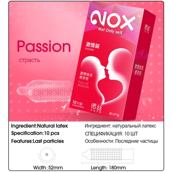 Kondomi NOX Od prirodnog lateksa ultra tanke Glatke Različite Sorte Veće čestice s reflektora rebrastim šipkama Kondome za penis Seks-igračke za muškarce