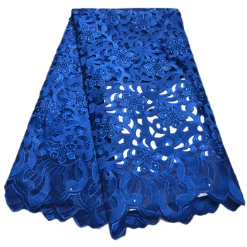 Nebo-plava visokokvalitetna velika afrička cvjetne čipke tkanina 2021 Novi vez švicarska čipka od velovi za nigerijske vjenčanje tkanine 89719