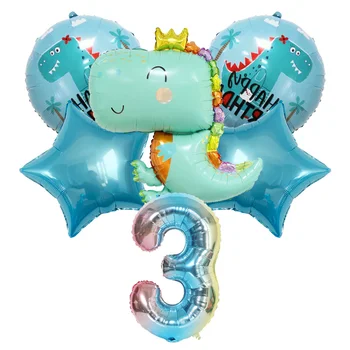 6pcs Rođendan Dinosaura Balon Sa Happy Birthday Broj Folija Baloni Dječji Tuš Ukras Svijeta jurske Dinosaur