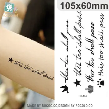 Body art vodootporne privremena papir za tetovaže za muškarce i žene moda 3d dizajn slova engleske abecede flash-naljepnica za tetovaže HC1134