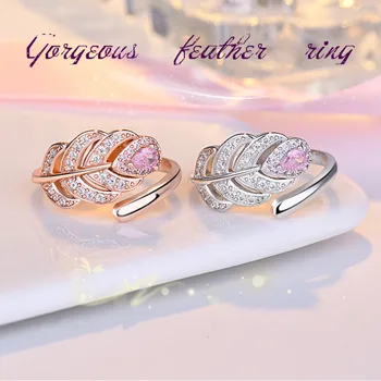 Retro moda Visoke kvalitete Pero Cirkon Prsten za Žene Vjenčanja Vjenčani Nakit Otvaraju Prsten