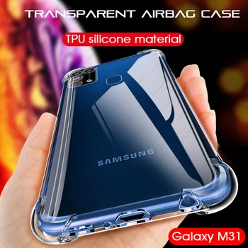 Šok-dokaz transparentno mekana torbica za Samsung Galaxy M31 M 31 TPU Противоопадающая silikonska zaštitna navlaka za samsung m31 m 31 SM-M315F