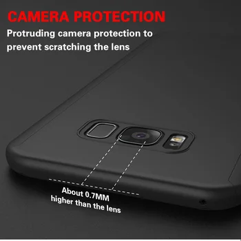 360 Potpuna Pokrivenost šok-dokaz Torbica Za telefon Samsung Galaxy S8 S9 S10 S20 Plus Napomena 9 8 10 20 ultra-tanki clamshell to Stražnji Poklopac Sa Staklenim Slojem