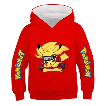 Dječji dječaci pikachu - pokemon hoodies dječji crtani pulover za dječake хлопчатобумажный džemper dugih rukava majice 4-14 godina dječja odjeća