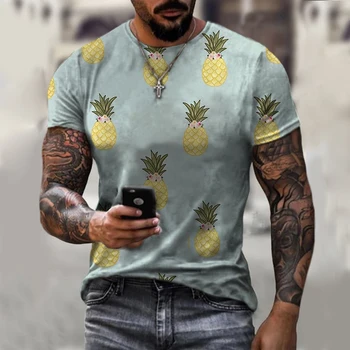 Nova voćna majica muška 3D ispis ananas jagoda jabuka Muška i ženska t-shirt sa voćem grafike Novost majice za muškarce i žene