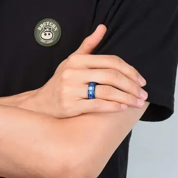 Muški prsten od nehrđajućeg čelika 316L Plave svilene strelica Muški vjenčani prsten, Vjenčani prsten, Nakit velikog zaljubljenika Pokloni za Valentinovo