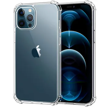 Modni šok-dokaz prozirna torbica za telefon iPhone 11 12 Pro Max Mini XS XR X 7 8 Plus SE 2 ultra tanki Prozirni silikon torbica TPU