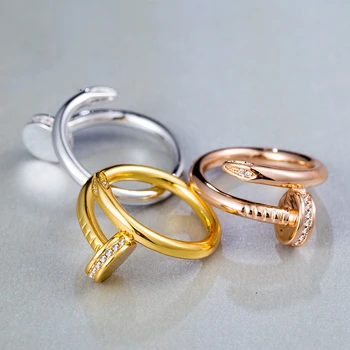 2021 Novi Korejski trend Laminirano dijamantni prsten s pin-om, Dizajn velikog ime, Modni prsten za žene, Nakit, Poklon za Valentinovo