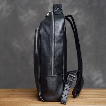 Muški kožni ruksak AETOO, casual ruksak od kože prvi sloj, funky poslovna torba za računalo