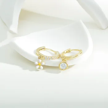 SIPENGJEL Moda Slatka Cvijet Naušnice-Drop Set 6 Kom. Naušnice i prsten u korejskom stilu Za žene Večernje Nakit Poklon