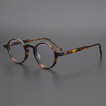 Ograničena verzija Vintage tamno smeđe-narančasta mješoviti ацетатная slavu klasična kružna okvira za naočale, sunčane Naočale za žene i muškarce s футляром