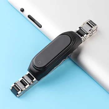 Keramički Narukvicu od bijelog metala za Mi Band 6 Narukvica za Xiaomi Miband 5 4 3 Remen Mi6 Mi5 Zamjena narukvice correa