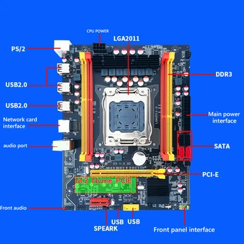 X79 LGA 2011 Matična ploča E5 Podrška za dual-link USB2.0 PCI-E NVME M. 2 SSD Podrška za DDR3 ECC REG Tablica matična ploča