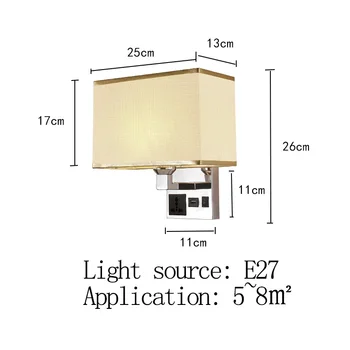 Sučelje USB adapter za punjenje zidne lampe kreativno spavaća soba s прикроватной тумбочкой led zidna svjetiljka hotelsku noćni lampa