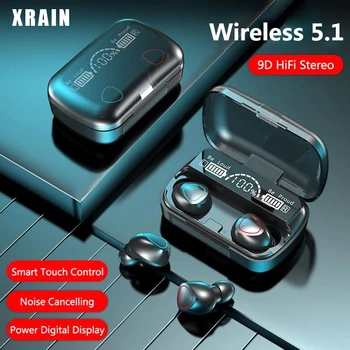 TWS 9D Bežične Slušalice Bluetooth Smart Airbuds Slušalice s Mikrofonom Sportske Slušalice Fone Mobitel Handfree za Punjenje Banka