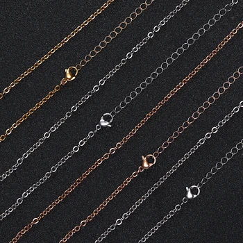 10 kom./lot Zlato/Rose Gold/Silver Boja Produžni kabel Lanci za ogrlice od mesinga na Veliko za izradu nakita DIY Materijali Pribor