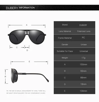 DUBERY Berba Sunčane Naočale Polarizirane muške Sunčane Naočale za muškarce Za volanom Crne Četvrtaste Naočale Gospodo 7 Boja Model 102