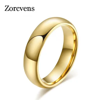 TOBILO Klasični prsten od volfram karbida 6 mm, Zlatne boje/srebrne boje Vjenčano prstenje za muškarce i žene Visoke kvalitete