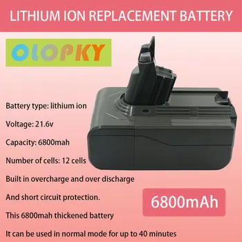 6800 mah 21,6 U litij-ionska aspirator baterija baterija baterija baterija Baterija Za zamjenu sipati Dyson V6 DC58 DC59 DC61 DC62 SV03 SV05 SV07