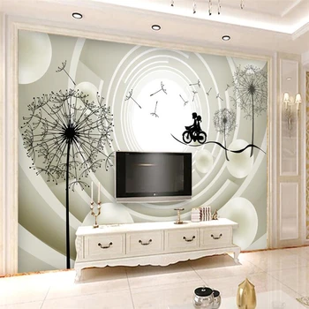 Freska papel de parede para quarto Prilagođenu pozadinu Toplo maslačak apstraktne vizualni 3d 3d TV zida foto tapete behang