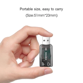 USB Аудиоадаптер CM108 Chipset USB-priključak za mikrofon od 3,5 mm, 5.1-kanalni Direct 3D Stereo zvučna kartica
