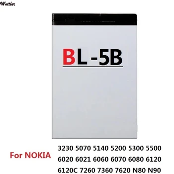 1PC 890 mah BL-5B BL5B Litij Baterija Li-Ion za Nokia N83 N80 6120 6230 5200 3220 3230 5140 7360 5200 5208 Izmjenjive baterije