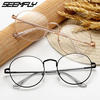 Seemfly Gotove Naočale za kratkovidnost Trendi Ženski muški Ultra Naočale kružnim Metalnim okvirima S -1,5 -2,0 -2,5 -3,0 -3,5 -4,0