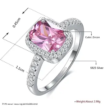 Prsten Od 925 sterling srebra Za žene Suptilna Višebojno prsten s kubični cirkon Najbolji modni nakit pribor Poklon Prsten za prste 2021 Trend