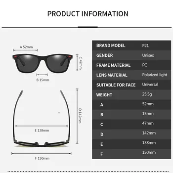 DJXFZLO Korporativni dizajn Polarizirane sunčane naočale za muškarce i za žene Vozač Nijanse Muški Vintage naočale Za muškarce Spuare Ogledalo Ljeto UV400OculoS