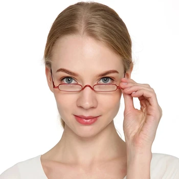IENJOY Unisex Mini Prijenosni Naočale za čitanje u metalnom ivicom sa metalnim kućištem Za muškarce i žene Naočale za čitanje s finim ručkom Naočale za dalekovidost