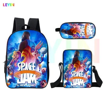 3D Ispis Vruće Igre Space Jam 2 Ruksak Prostor Dječaci i Djevojke Cosplay James Školske torbe Košarkaški Mike Jam Muškarci Žene Putne torbe