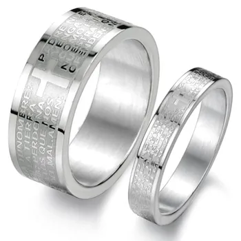Prsten za Bibliji od nehrđajućeg čelika MANGOSKY 316L Prsten od титановой čelika Za žene i muškarce