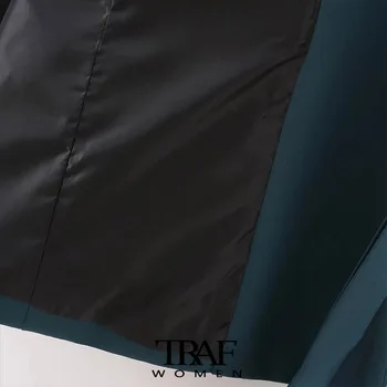 TRAF Za Ženska moda s pojasom Povremena sportska jakna Vintage Kaput S dugim rukavima rezanje za džepove Ženska gornja odjeća Šik Весте Femme