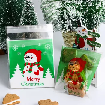 10 kom. Božićni Poklon paketi Slatkiša Djed Mraz samoljepljive Peći za Keks Keks Plastične Ambalaže paketa Slatka Baby darove Dekor