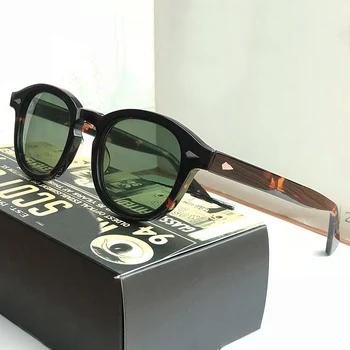 Sunčane naočale Johnny Depp Muške Sunčane naočale za vožnju s polarized sunčanim naočalama sa zelenim staklima Ženske Marke Berba ацетатные bodove u okvir s kutijom