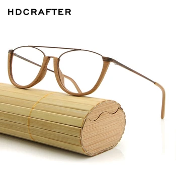 HDCRAFTER Berba Drvene Rimless za naočale rimless s prozirnim staklima Drvene Optički Prozirne Naočale Rimless za naočale Muške Naočale za čitanje