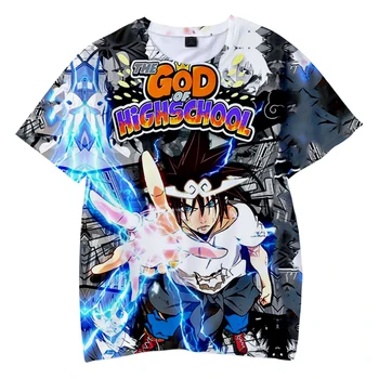 Anime je Bog srednje škole 3d Print majica Uniseks Moda Харадзюку kratkih rukava i okruglog izreza Ulica odjeća Majice Odjeća