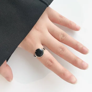 Originalni Dizajn Popularno Crno prsten s okruglog prstom Jednostavan Prsten za žene Vjenčanje Dekoracije za angažman Darove