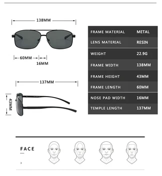 Brand ZXWLYXGX Gospodo Polarizirane Sunčane naočale Aluminij Magnezij i Sunčane Naočale, Naočale za vožnju Pravokutni Nijanse za muškarce Oculos masculino