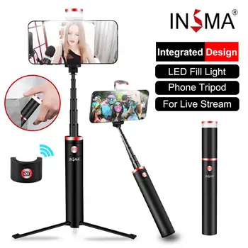 INSMA Prijenosni Bežični Bluetooth Селфи-stick Sa Sklopivi Stalak моноподы S pozadinskim Osvjetljenjem univerzalni za Smartphone za putovanja