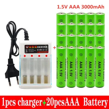 2021 lot Baterija AAA 3000 mah baterija 1,5 v Alkalne punjive baterije AAA za daljinsko upravljanje Plišani lampa Batery+ punjač